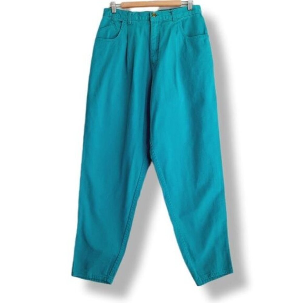 LADY FOOTLOCKER Vintage Hi-Rise Mom Jeans Teal Sz 14 | 16